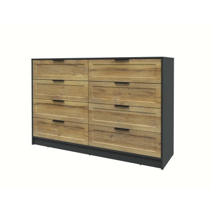 Kомод Тренд КТ-К157 (Антрацит ЛДСП/ Дуб вотан ЛМДФ) Ш1565 В1020 Г451